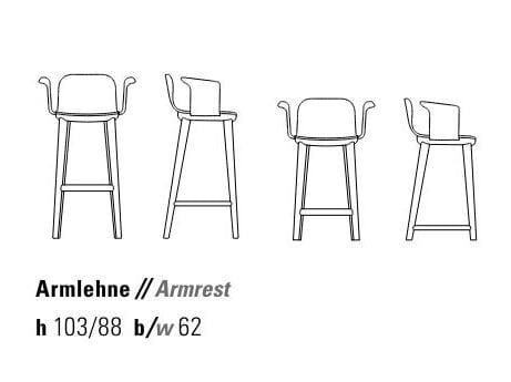 Деревянный табурет с подлокотниками ZEITRAUM Aeon ARCH-00027934 - Вид №6