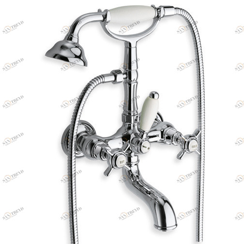 CRILD100 Внешний смеситель для ванны с гибким шлангом и ручным душем против известкового налета Cristina Rubinetterie 