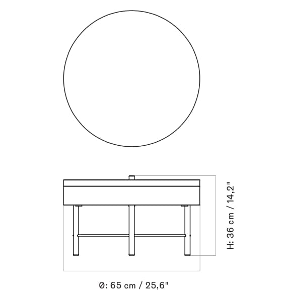 Деревянный круглый журнальный столик с отсеком для хранения Audo Copenhagen TURNING TABLE ARCH-00152144 - Вид №11