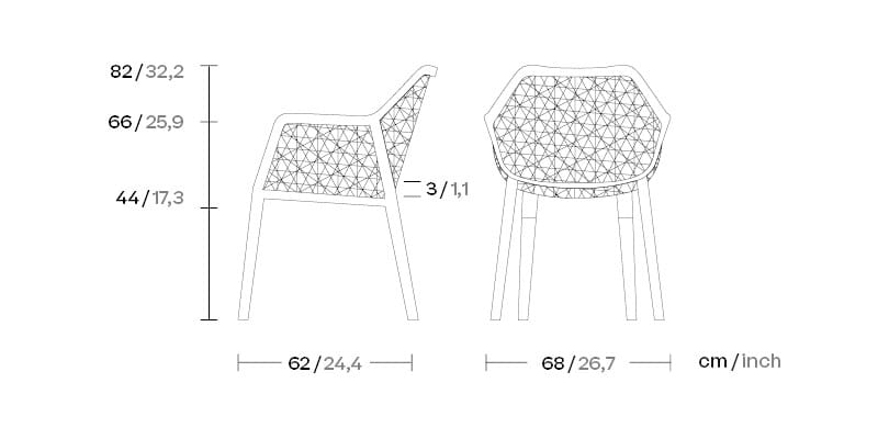Садовый стул с подлокотниками Kettal Maia ARCH-00027283 - Вид №4