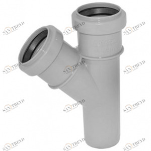 Тройник канализационный ПВХ Д40х40мм 45 градусов Политек 6279