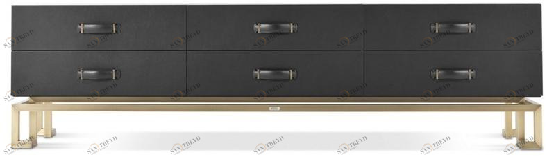 Gianfranco Ferré Home Тумба под ТВ с ящиками из металла и кожи Trafalgar sun-id-1424059