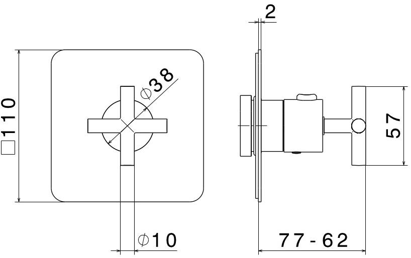 newform Термостатический однорычажный смеситель для душа встраиваемый Blink 69817e - 69827e - Вид №2