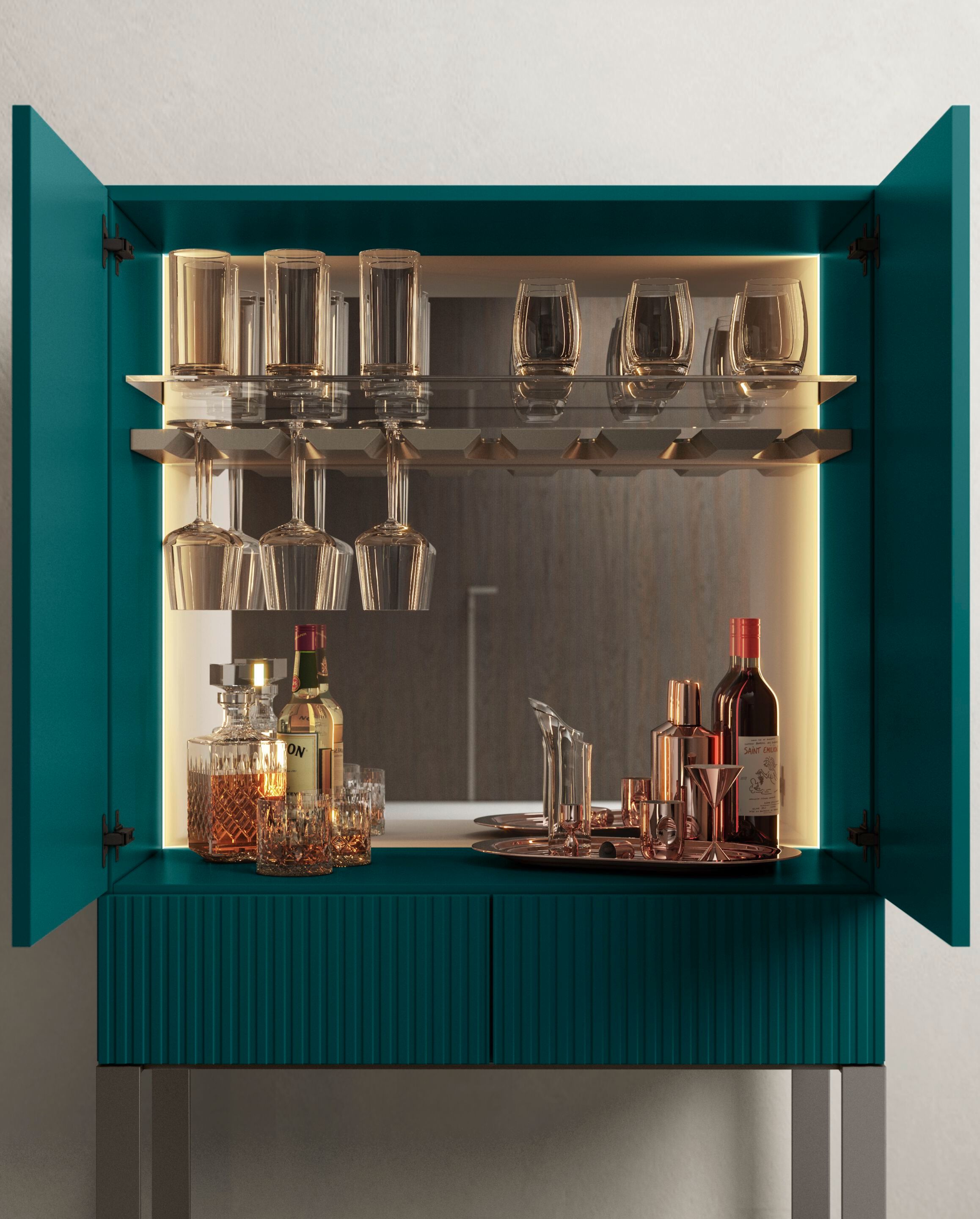 Барный шкаф со встроенным освещением Olivieri ARCH-00089688 - Вид №1