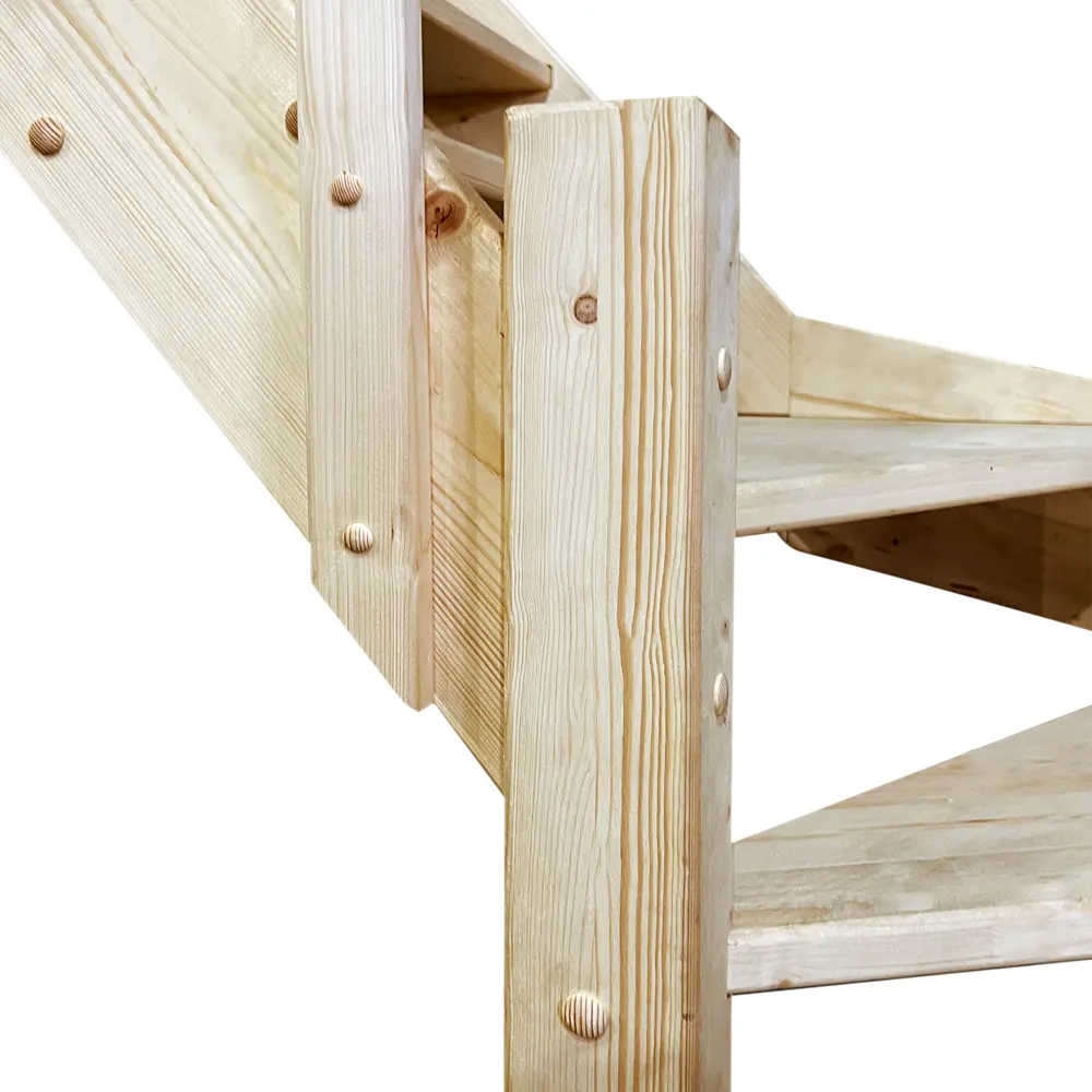 Лестница поворотная 90° деревянная правозаходная 3М ТДВ STLM-2125241 - Вид №1