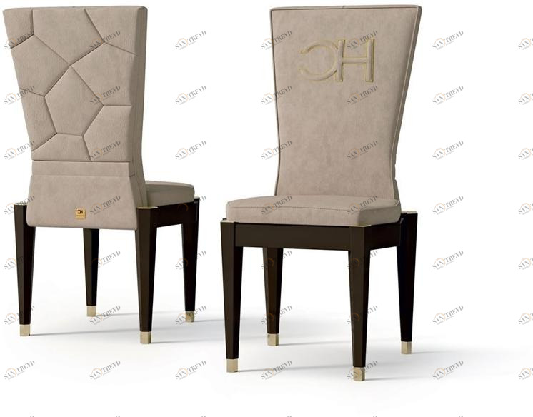 Carpanese Home Стул из нубука с высокой спинкой Contemporary 7509