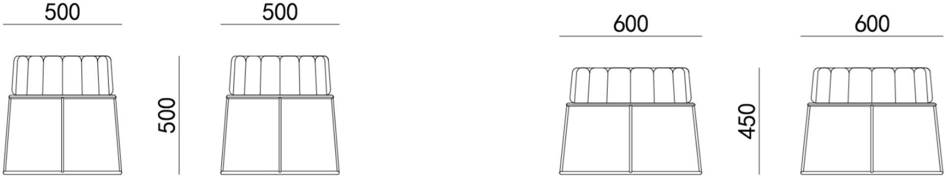 HC28 Cosmo Низкий табурет с тканевой обивкой  23f001  - Вид №2