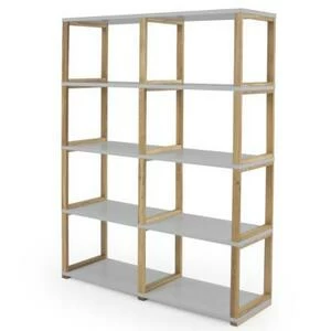 Стеллаж Tenzo Art, 156x120x36 см, дуб, серый