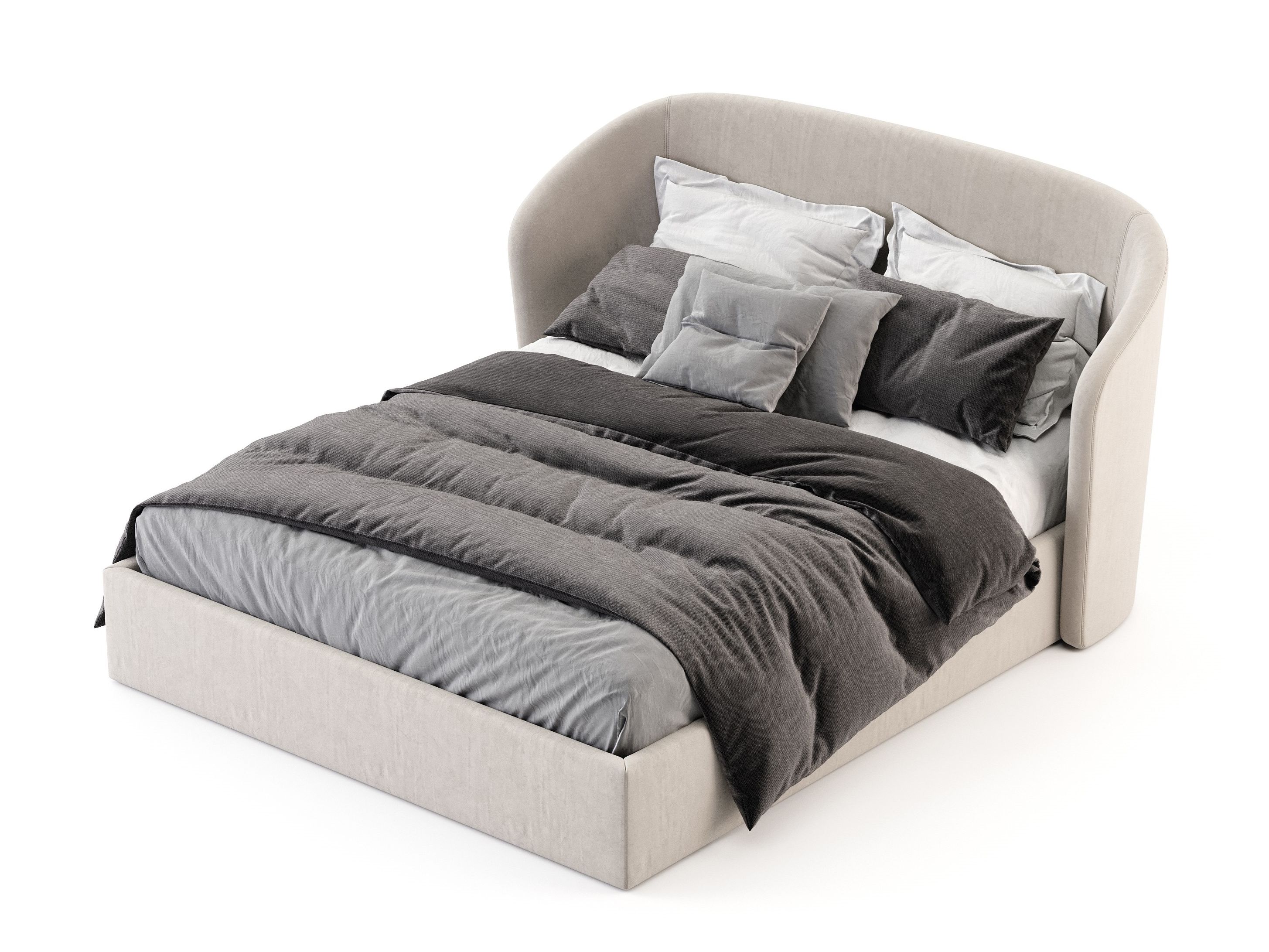 Бархатная двуспальная кровать с мягким изголовьем Stylish Club Fortune ARCH-00148202 - Вид №2