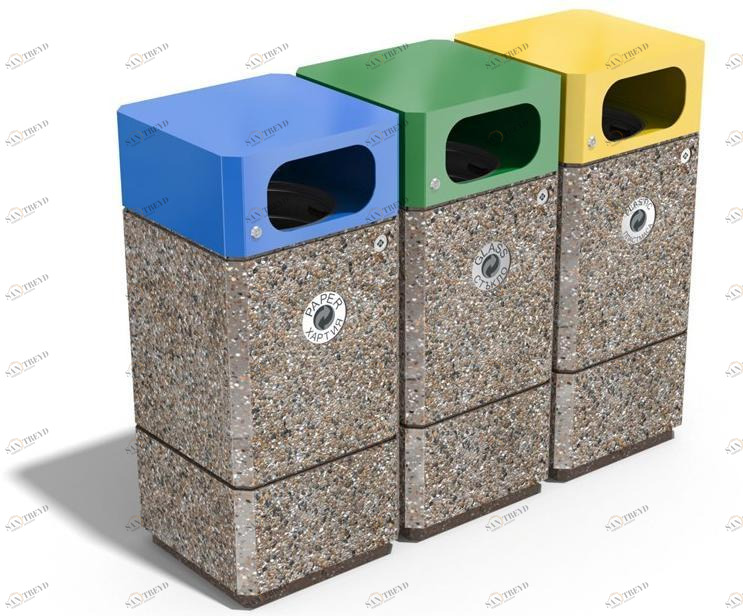 ENCHO ENCHEV - ETE Бетонный мусорный бак для раздельного сбора мусора  182r 