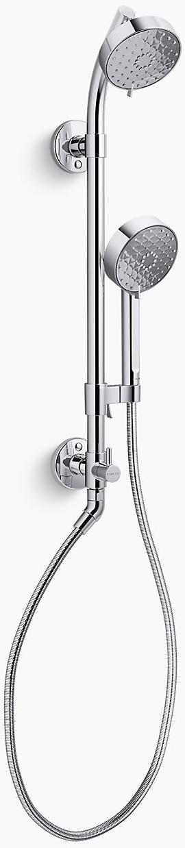 KOHLER Комплект душевой стойки HydroRail-S с Awaken, 2,0 галлона в минуту K-76471-CP  - Вид №1