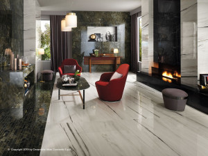 Пол из керамогранита с мраморным эффектом