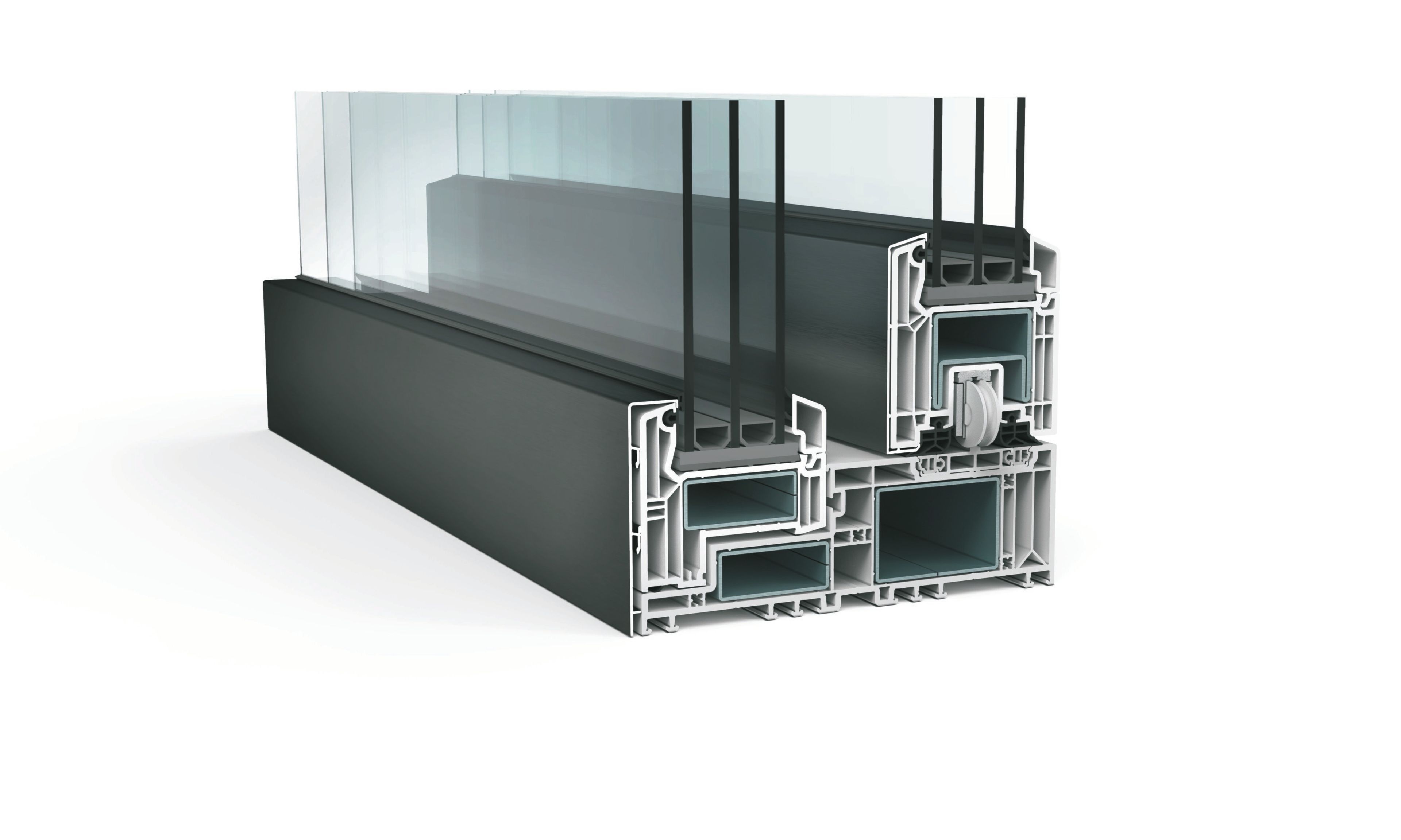 Копланарное раздвижное окно из ПВХ с тройным остеклением Veka VEKAMOTION 82 MAX ARCH-00070406 - Вид №5