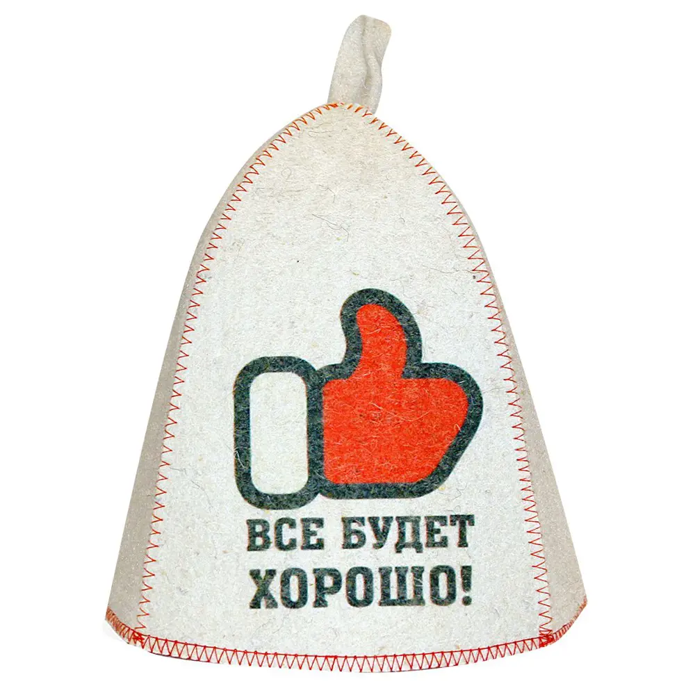 Шапка для бани с новогодним принтом войлок цвет белый 18327538 STLM-2010435 Santreyd 
