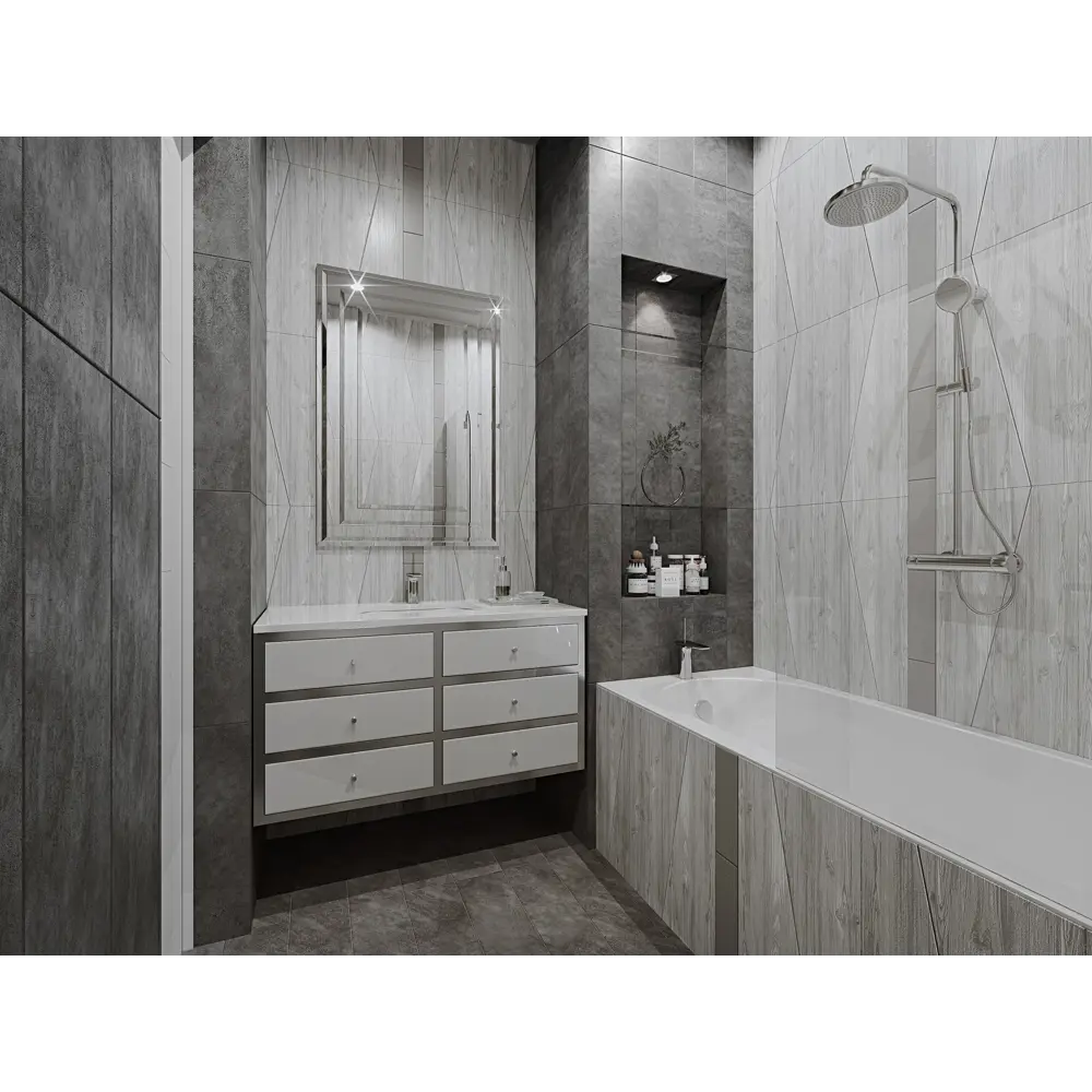 Керамогранит Loft 15х60 см 1.36 м² цвет серый BELANI STLM-2171562 - Вид №4