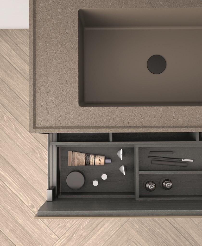 Fiora Настенная тумба под умывальник с ящиками Bloc sun-id-1492187 - Вид №6