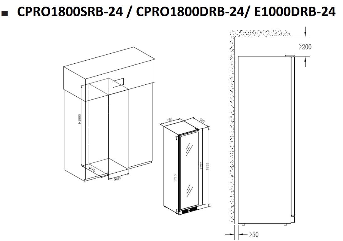 9173342 Винный шкаф Temptech CPRO1800DRB-24 черный STDN-0115072 - Вид №5