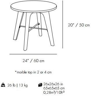 Mambo Unlimited Ideas Круглый журнальный столик из мрамора Flex sun-id-1451370 - Вид №2