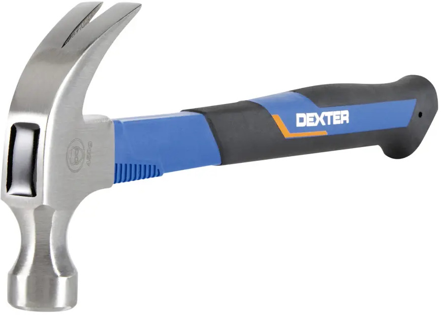 Молоток-гвоздодер Dexter с фиберглассовой рукояткой 450 г 81968478