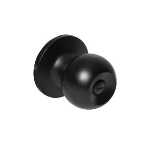 ФАБРИКА ЗАМКОВ Ручка-кноб 6073 черная с фиксатором для межкомнатных дверей 89347009