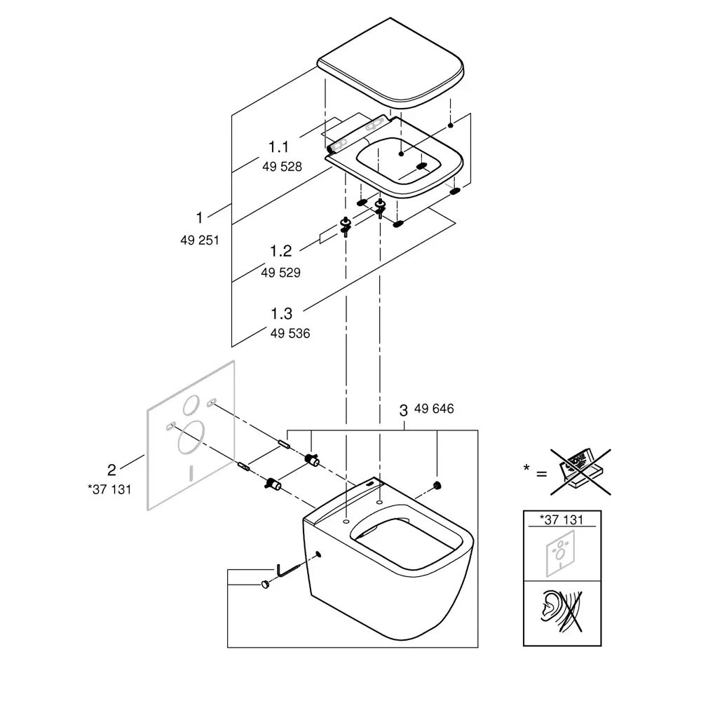Унитаз подвесной Grohe Clova Ceramic з микролифтом 86924278 STLM-2047179 - Вид №6