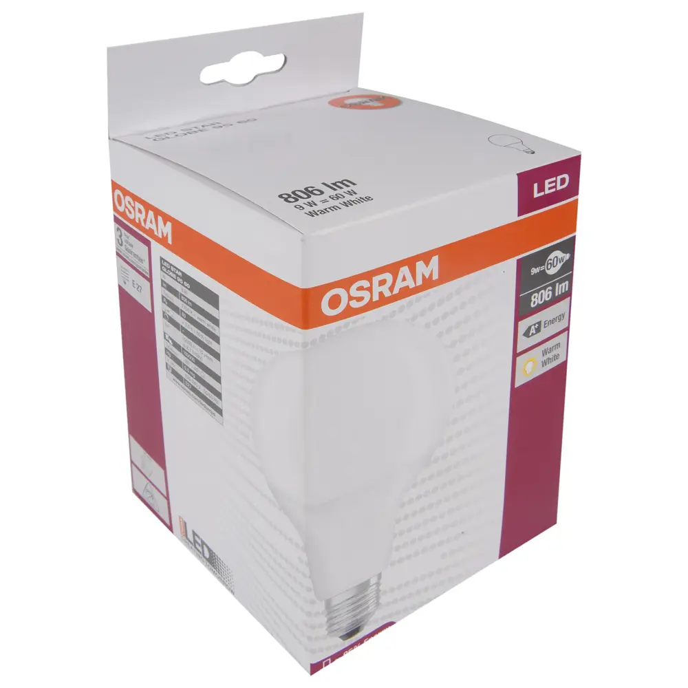 Лампа светодиодная Osram сфера E27 9 Вт 806 Лм свет тёплый белый 18164708 STLM-2093245  - Вид №1