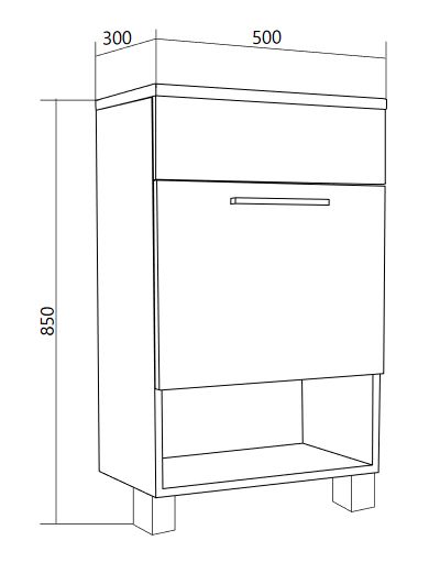 У85933 Тумба с раковиной July 50Н 1д. Дуб Сонома 1 Marka JULY - Вид №8