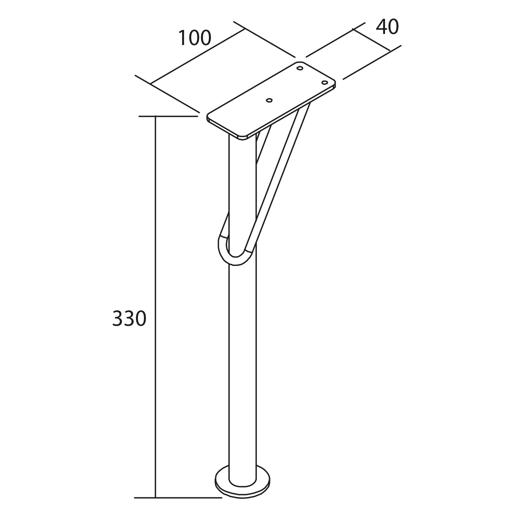 84127 SALGAR Комплект из 2 ножек DEVA CHROME Высота 330 мм - Вид №2