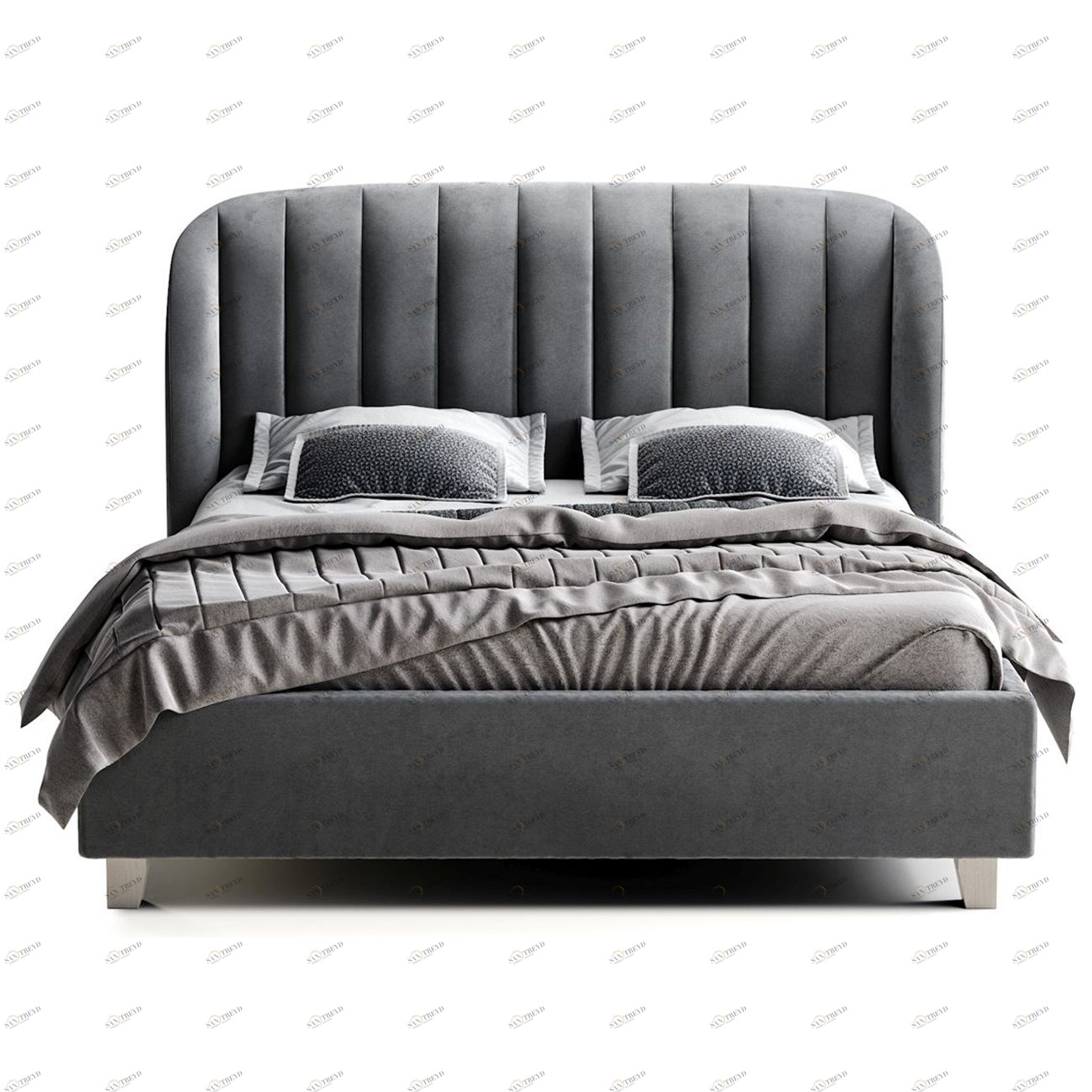 Кровать двуспальная 180х200 темно-серая Tulip THE IDEA ДИЗАЙНЕРСКИЕ 210655 Серый 