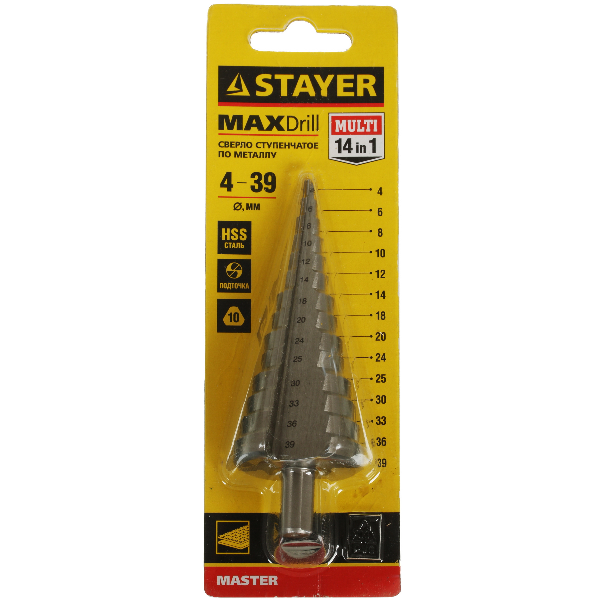 Сверло ступенчатое STAYER 29660-4-39-14 8168134 STDN-0008858