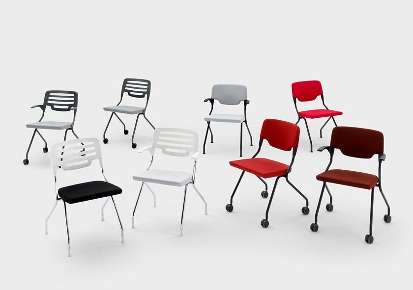 Viganò Пластиковый стул с подлокотниками на колесиках Madam collettività sun-id-1464714 - Вид №2