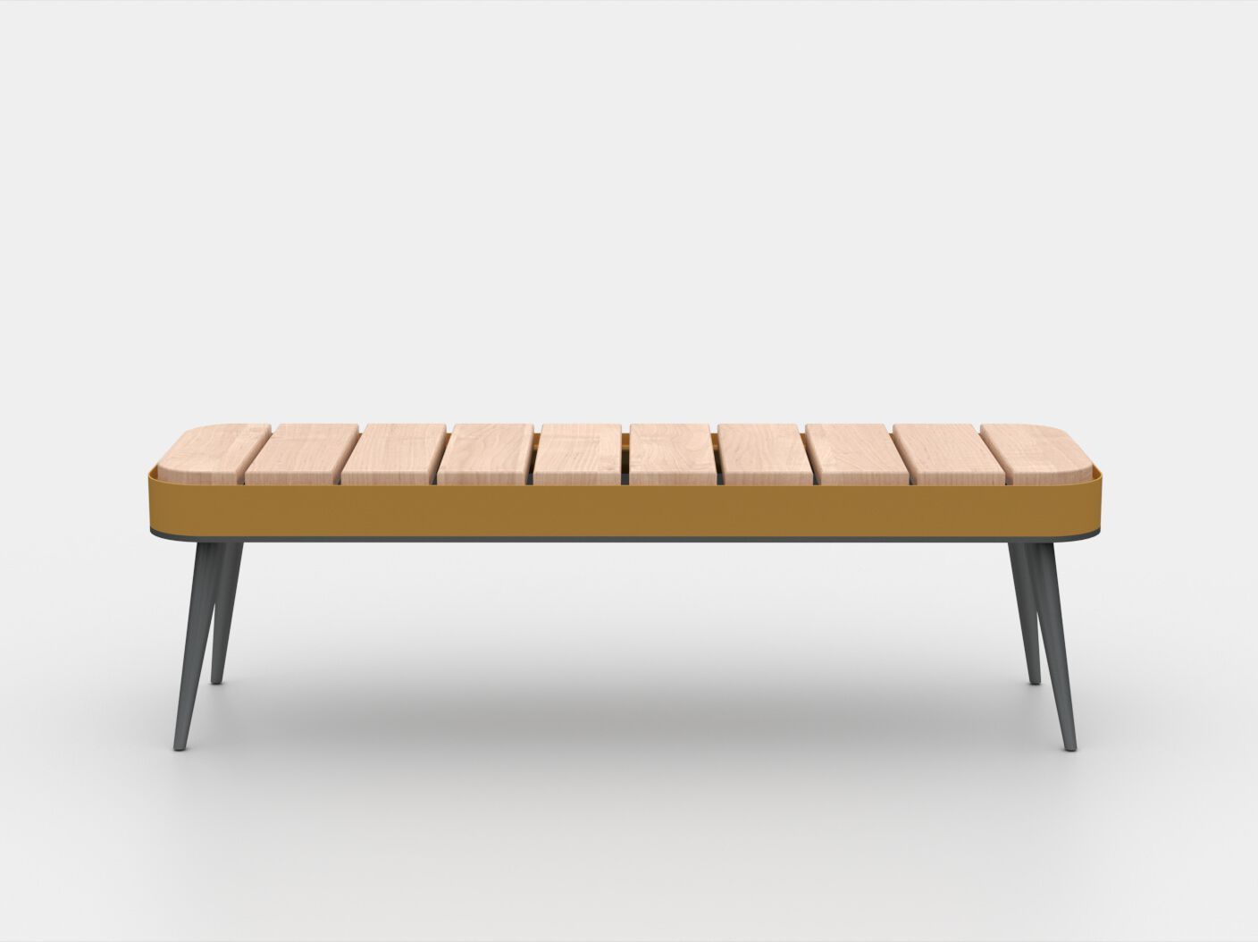 Стальная и деревянная скамья без спинки Viscio Urban Design ретро ARCH-00016645