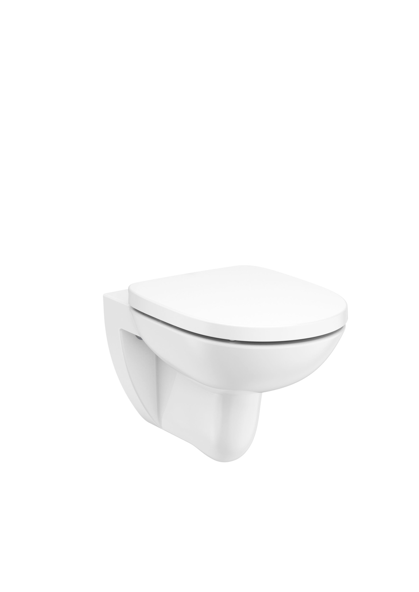 AZ3469A000 КРУГЛЫЙ - Подвесной унитаз без ободка с горизонтальным сливом (включает чашу и плавно закрывающуюся крышку Supralit®) ROCA Debba 