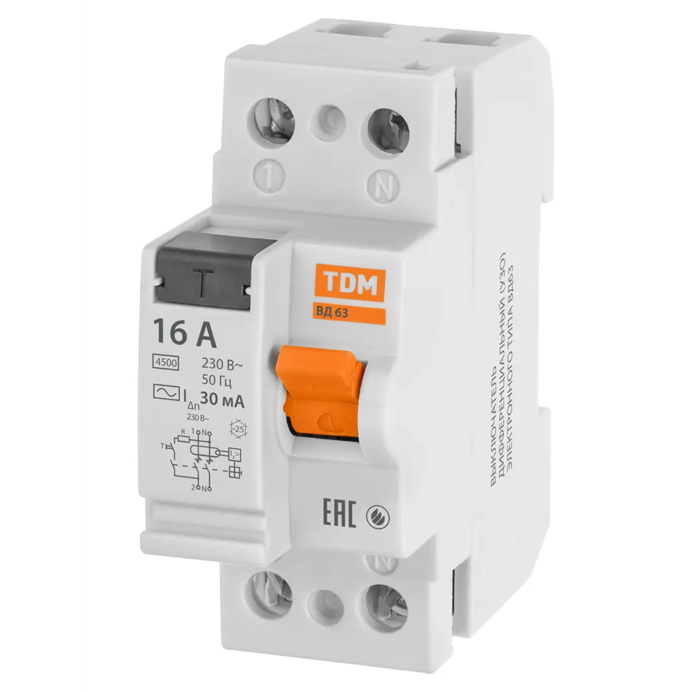 УЗО TDM Electric ВД1-63: защита от токов утечки для промышленности и ЖКХ 89347146 STLM-1111709