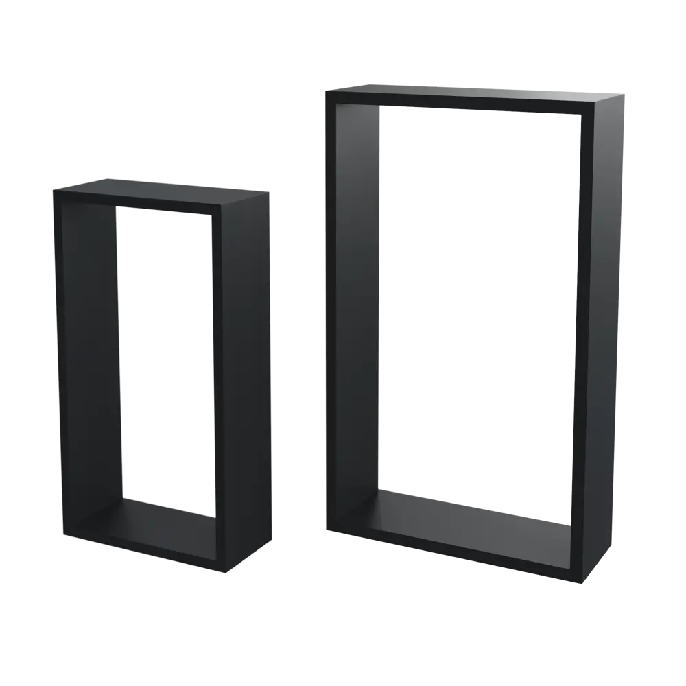 Полка настенная Spaceo 45x27 см/40x22 см МДФ цвет чёрный 2 шт 82877494 STLM-2157978  - Вид №1