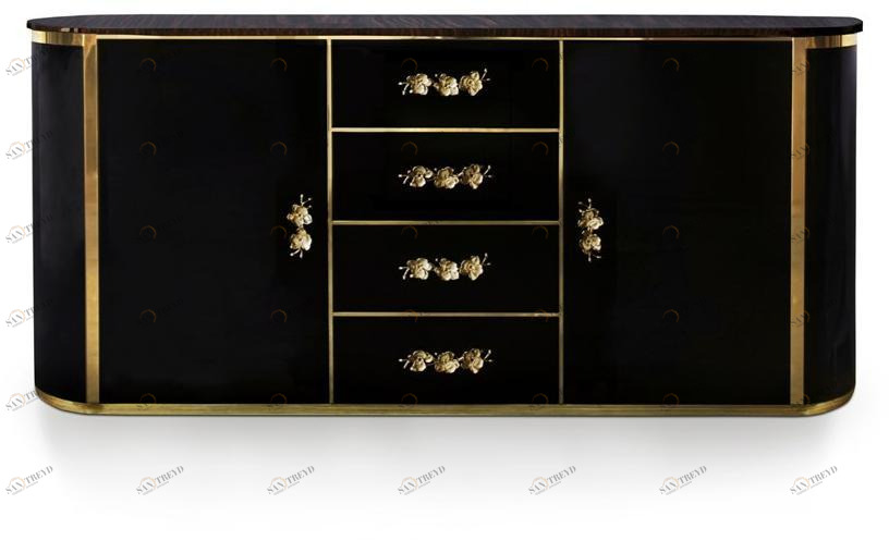 KOKET Лакированный комод из фанерованной древесины Orchidea sun-id-1404775