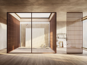 Система каркасных стеклянных панелей и распашных дверей