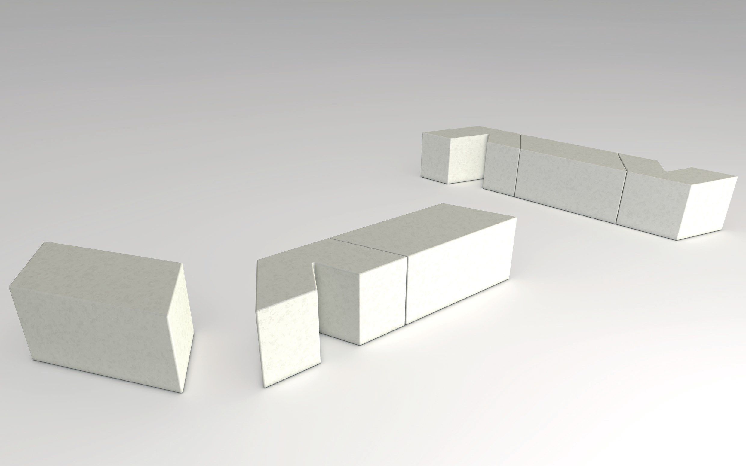 Реконструированная каменная модульная скамья без спинки Viscio Urban Design наоборот ARCH-00086053 - Вид №1