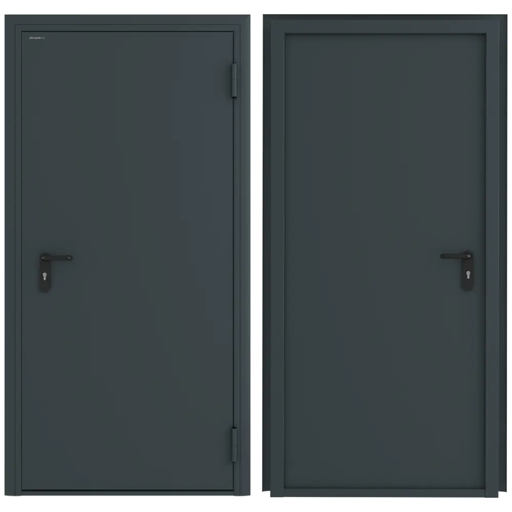 Дверь техническая остекленная 88x190 см правая цвет RAL7016 DOORHAN STLM-2137577