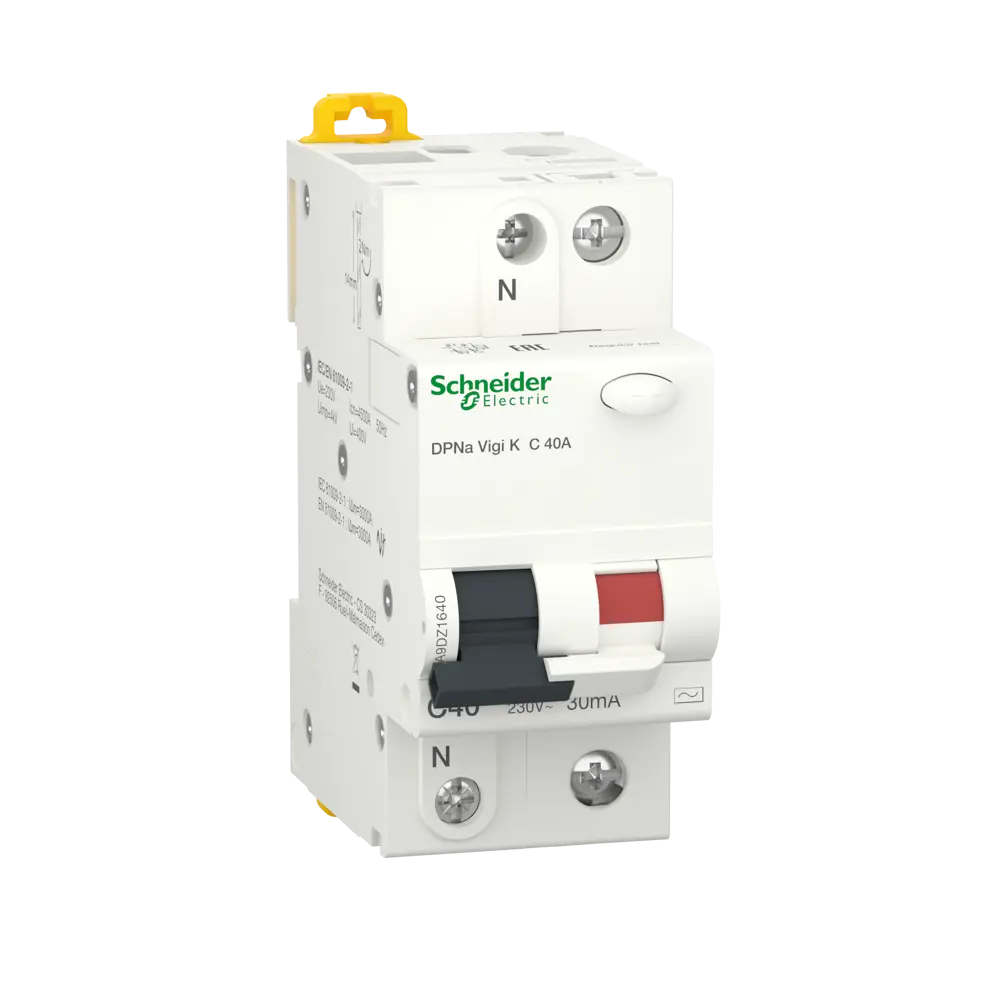 Дифференциальный автомат Systeme Electric Acti9 1P N C40 A 30 мА 4.5 кА AC A9DZ1640 82850922 STLM-2144945 