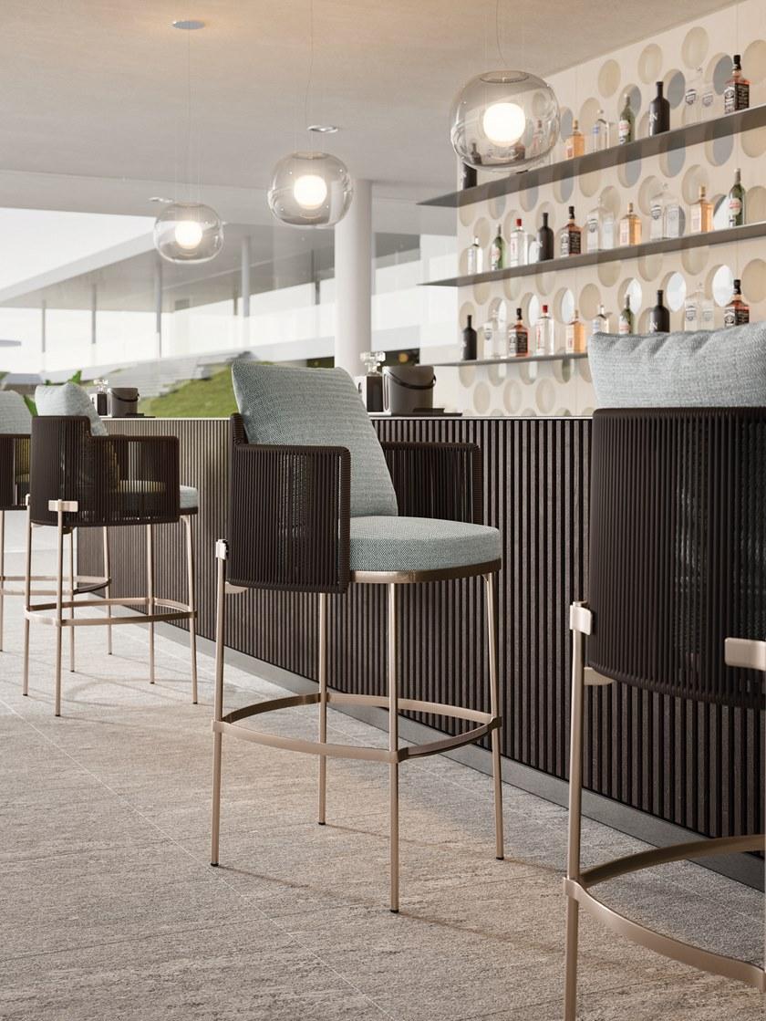 Minotti Высокий табурет с подставкой для ног Tape cord outdoor sun-id-1416343 - Вид №1