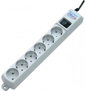 Pilot S3M Surge protector pilot s 3m, 6 outlets (5+1), white ZIS