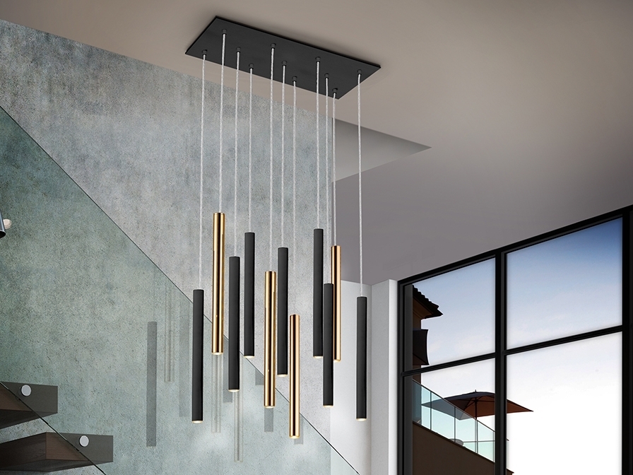 085143 Подвесной светильник 11L черный/золотой Schuller Varas  - Вид №1