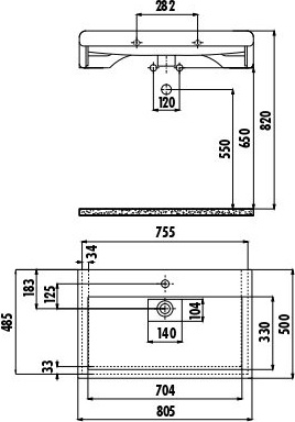 EP080-00CB00E-0000 Раковина EP080 мебельная (80см) Creavit  - Вид №2