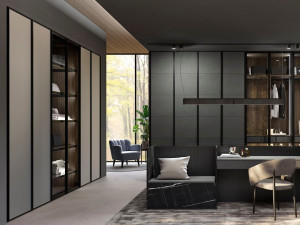 Индивидуальный алюминиевый и стеклянный секционный шкаф