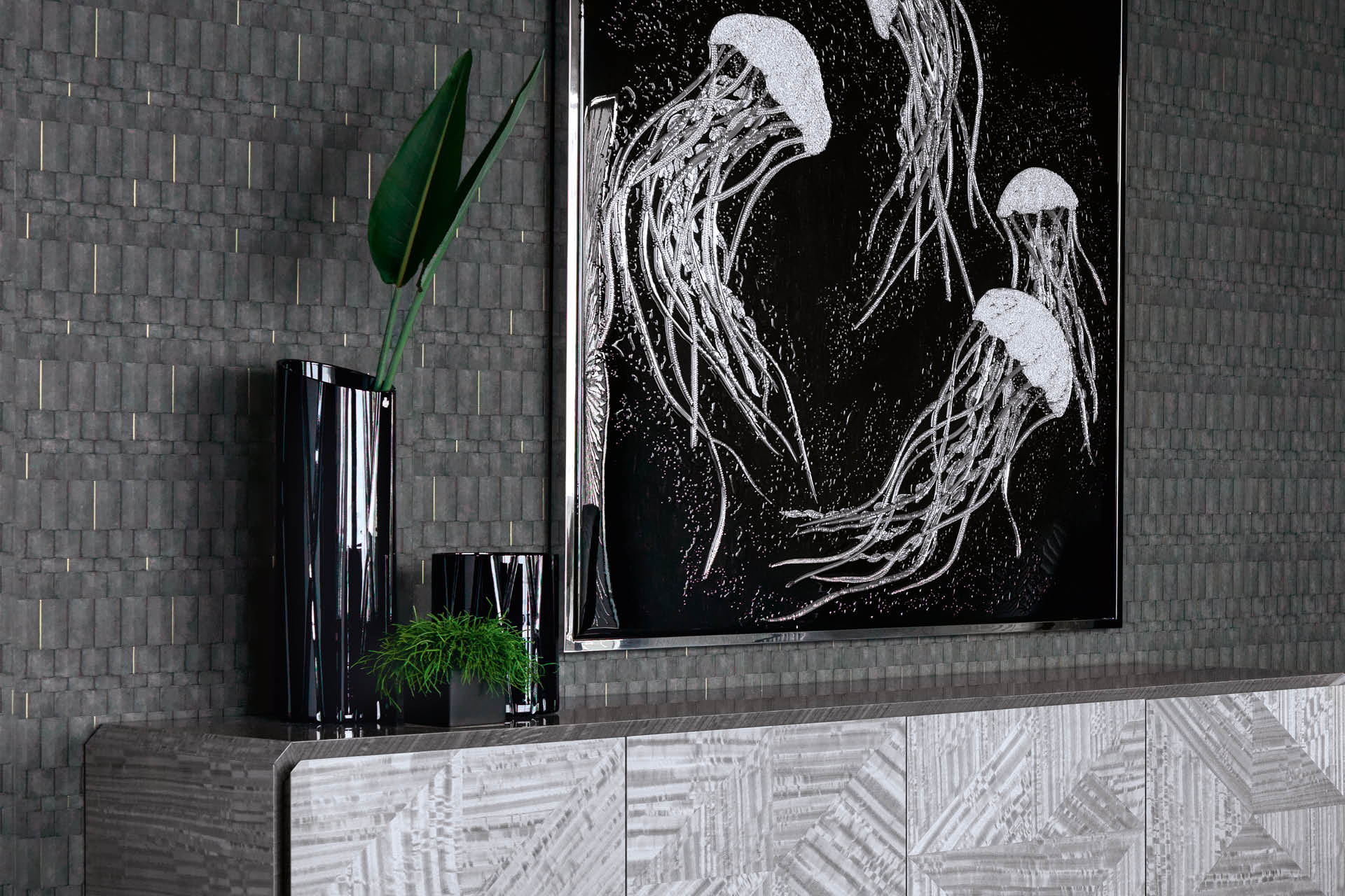 GRST178 «Moonlight» Черная ваза Manhattan - giorgio collection - Вид №3