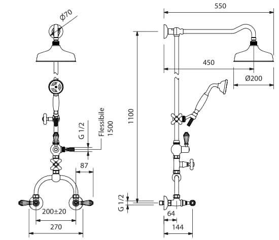 Настенная душевая колонна с душем Park Avenue Beatrice ARCH-00029587 - Вид №2