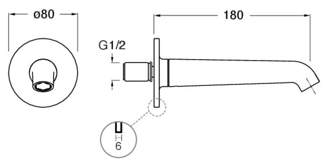 Настенный дозирующий носик CRISTINA Rubinetterie бочка ARCH-00023967 - Вид №2