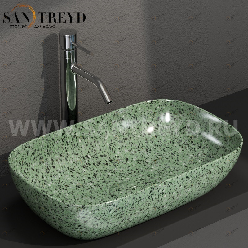 B6R60GV Накладная раковина на столешницу  прямоугольная Ceramica Globo T-EDGE