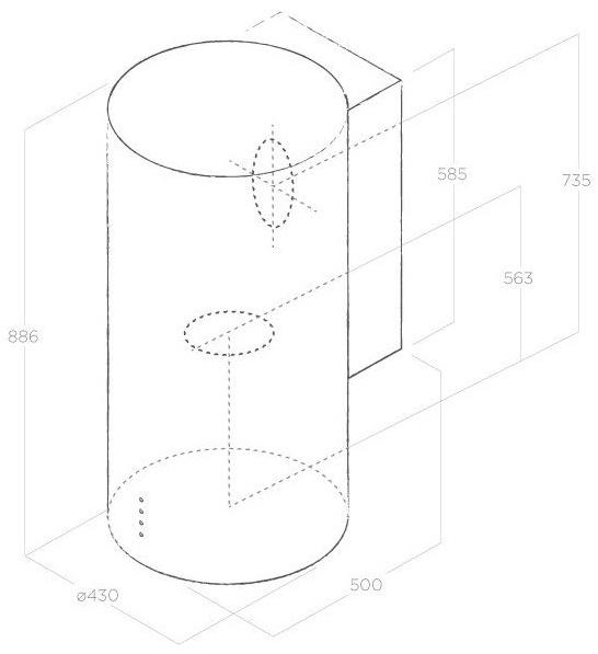 Elica Настенная вытяжка из нержавеющей стали Tube sun-id-1354796 - Вид №3